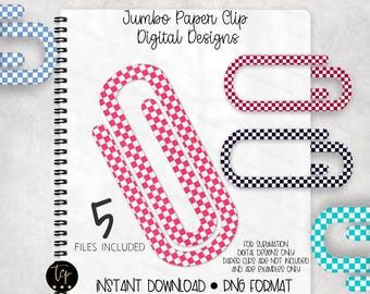 Jumbo Paper Clip Design Bundle: Checkerboard Sublimation (Digital Download)