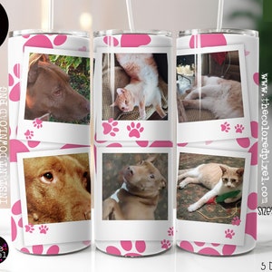 Dog Paws Photo Frame Tumbler Wrap: Sublimation PNG (Digital Download)