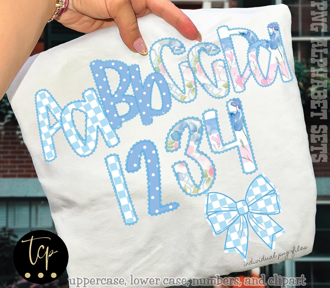Lace Alphabet PNG Bundle 4 Sets: Blue Floral Alphaset (digital Download ...