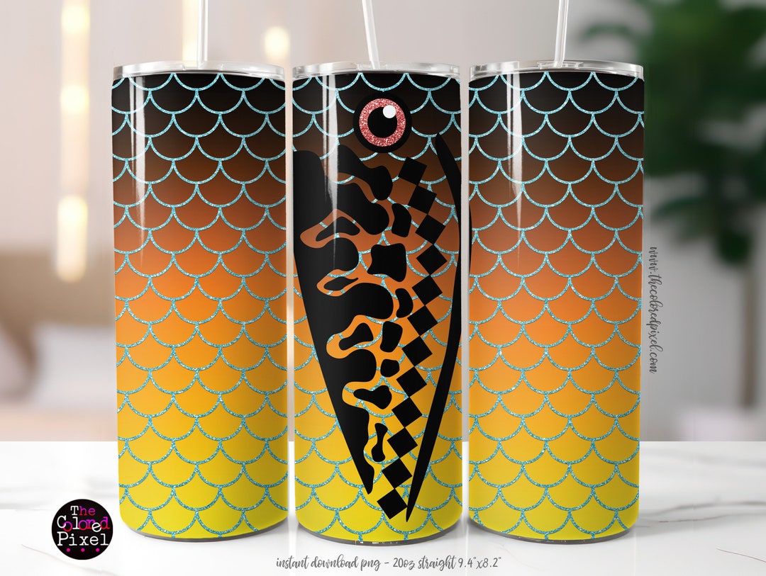 Fishing Lure Tumbler Wrap, Fish Lover Tumbler Wrap, 20oz Tumbler