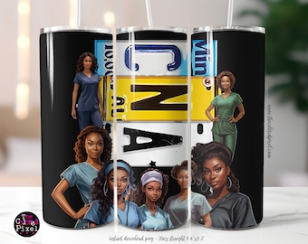 Women of Color CNA Tumbler Wrap: License Plate Design (PNG Digital Download)