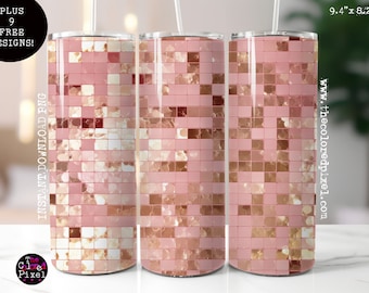 Rose Gold Tumbler Wrap: Seamless Sublimation Design (Digital PNG)