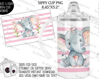 Elefantmugg i PNG: 350 ml barnmuggdesign (digital nedladdning)