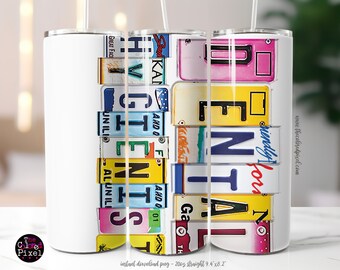 Tandhygienist registreringsskylt Tumbler Wrap: 20oz smal rak (PNG)
