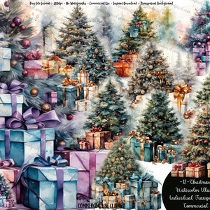 Kerstboom aquarel clipart, leuke kerst clipart, vakantie boom clipart pngs, pngs voor klein bedrijf commercieel gebruik, kerstboom png