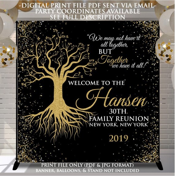 Party Supplies Welcome To Family Reunion Banner Personalized