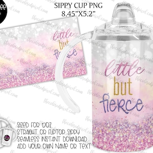 12 Unzen Kinder Schnabeltasse, Little but Fierce png Pink Pastell funkelt Schnabel, 8.45 "x 5.2" Schnabeltasse, Little But Fierce, Instant Download