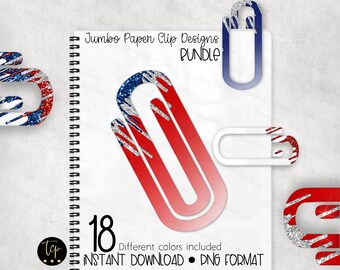 Jumbo Paper Clip Design Bundle: Christmas Glitter PNG (Digital Download)