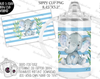 Elefantmugg i PNG: 350 ml barnmuggdesign (digital nedladdning)