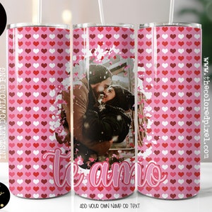 Spanisches Te Amo Valentine Tumbler Wrap png, Fotovorlage Spanisches Te Amo Tumbler wrap, 20 Unzen Sublimation png, fügen Sie Ihr eigenes Foto png