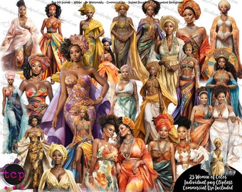 Afrikanskt mode i Dashiki-stil: Svarta kvinnor i PNG (digital nedladdning)