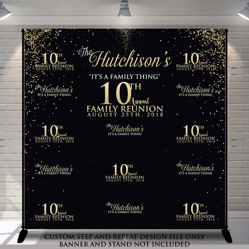 Family Reunion Backdrop Step Repeat Banner Birthday 8x8 Diy Printable