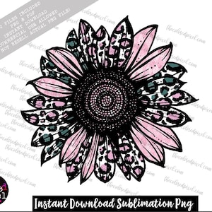 Leopard Sunflower PNG: Tie Dye Cheetah Print (Digital Download)