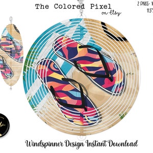 Tongs Summer Vibes, hélice à vent png, cercle de 10 po. png, motif queue de poisson hélice de 11,5 po., hélice à vent ovale Beach Helix png
