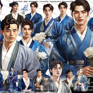 Korean Men clipart, Men of Korea clipart, clipart for planner stickers, Traditional Korean Men clipart, Clipart Men of Korea png