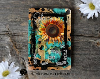 Rustic Sunflower Journal Cover: Printable PNG (Digital Download)