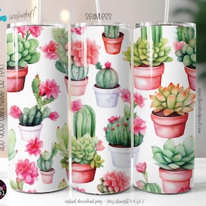 Sukkulenten Tumbler Wrap png, Nahtlos 20 Unzen Tumbler Sublimation Wrap, 20 Unzen Tumbler PNG, Tumbler Wrap, fügen Sie Ihren eigenen Namen oder Text 2 PNG Designs