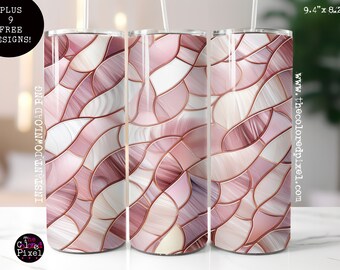 Rose Gold Tumbler Wrap PNG: Seamless 20oz Sublimation Design (Digital Download)