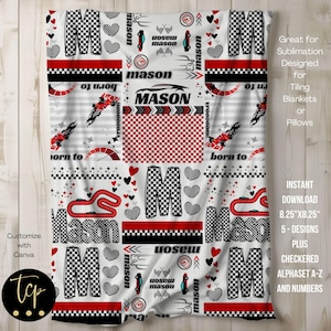 Couverture bébé voiture de course pngs, sublimation pour couverture ou oreillers de bébé, modèle numérique instantané 8,25 x 8,25 po, à modifier avec Canva