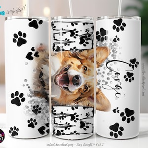 Corgis Hund PNG, 20 Unzen Hund PNG Tumbler Sublimation Wrap, digitaler Download, Hund Sublimation PNG, Corgis Mama PNG