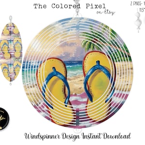 Teenslipper Summer Vibes, windspinner png, 10" cirkel png, 11,5" helix fishtail-ontwerp, helix ovaal windspinner sublimatieontwerp png