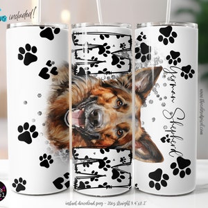 German Shepherd Dog PNG, 20oz dog png Tumbler Sublimation Wrap, Digital Download, Dog sublimation png, Shepherd Tumbler wrap png