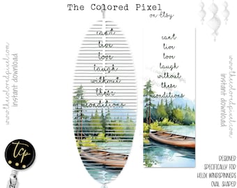 Lake Scene Wind Spinner Sublimation Design: "Can't Live Love Laugh" (PNG)