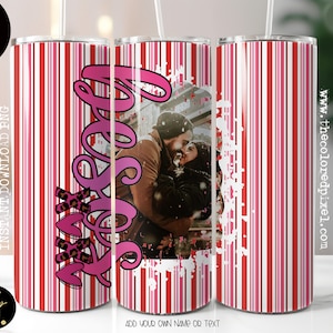 Spanische Besos Valentine Tumbler Wrap png, Fotovorlage Spanische Besos Tumbler Wrap, 20 Unzen Sublimation png, fügen Sie Ihr eigenes Foto png hinzu