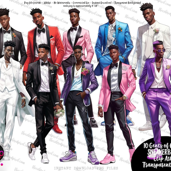 Sneaker ball Black Men clipart, sublimation png sneakerball, Black Gentlemen clipart, Men of Color clipart, Young Gentlemen Sneaker ball v1