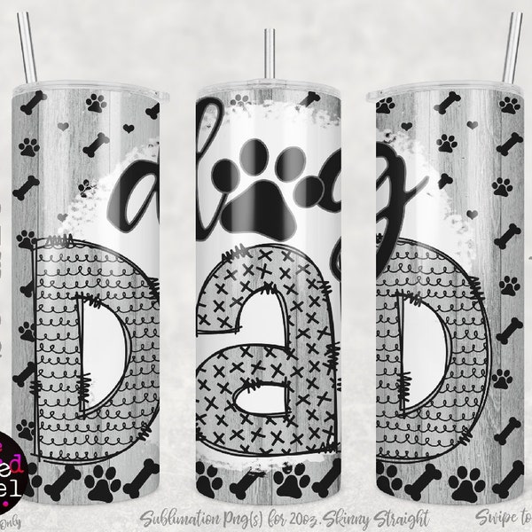 Dog Dad Tumbler Wrap 20oz, Sublimation PNG, Dog dad tumbler wrap, Dog dad png, Dog dad tumbler png, Instant Download, 5 diff colors included