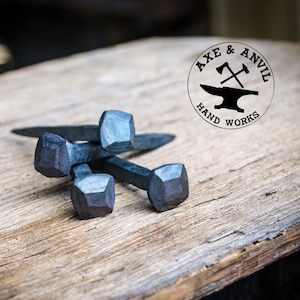 Hand Forged Five Clout Nails, Set of 4