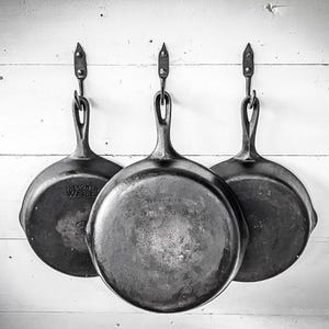 Hand Forged Classic Skillet Hook - Pot Hooks Kitchen Wall Storage Pot Rack