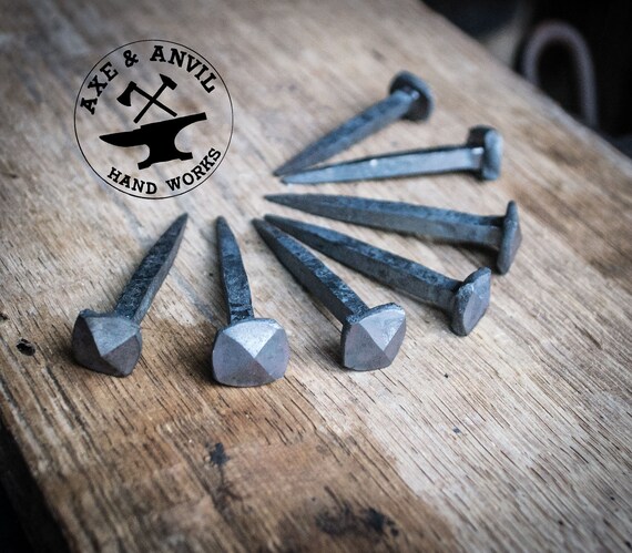 20-Pack Wrought Head Nails – 2.5" Vintage Square Head Nails For Woodworking, Hanging Decor & Antique Furniture Repair