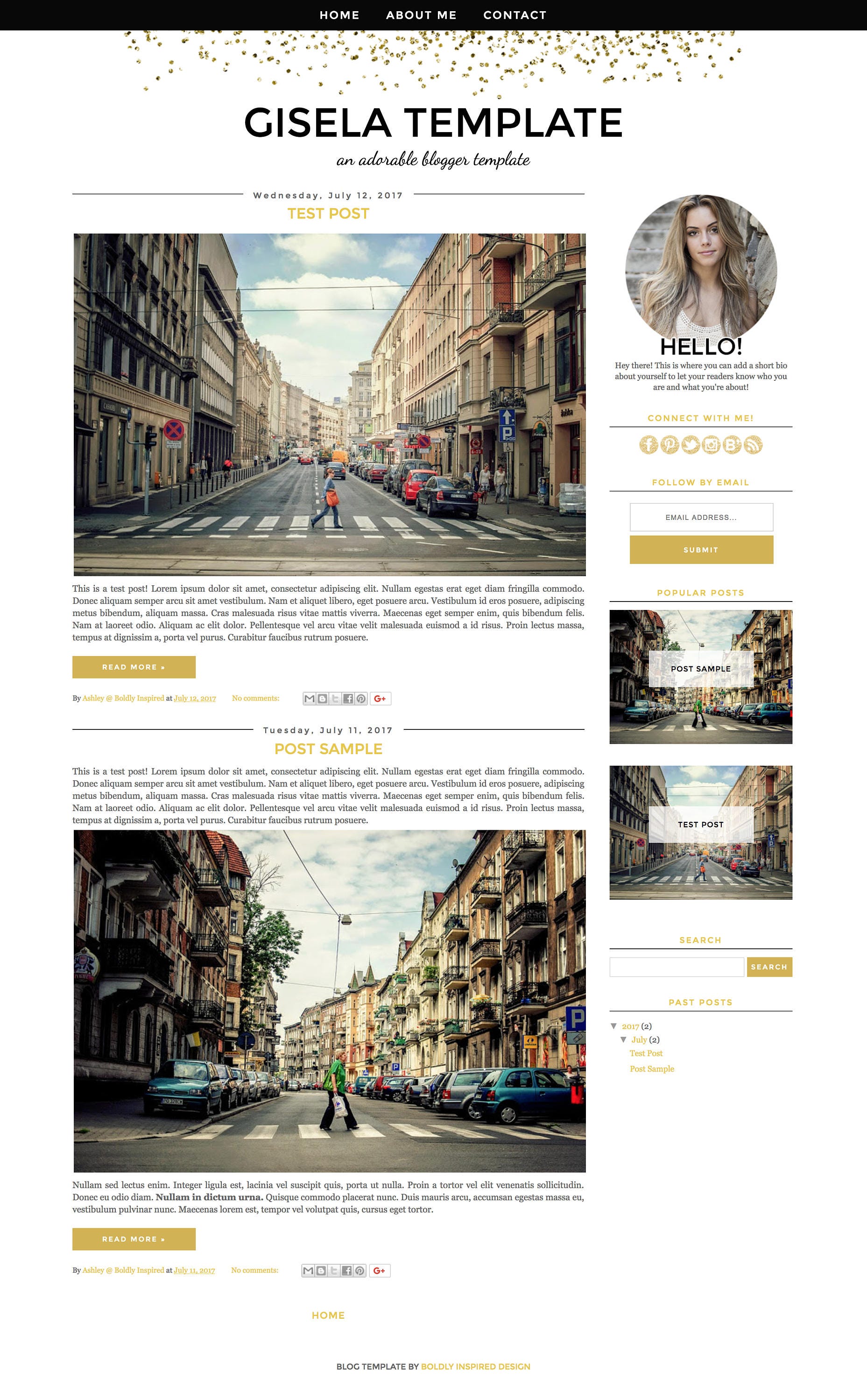 Blogger Template - Gisela, Blog Design Template, Blogger Theme, Mobile ...