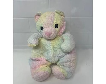Peluche Ty Baby Pillow Pals BearBaby con sonaglio, orsetto arcobaleno e fantasia tie-dye pastello, 28 cm