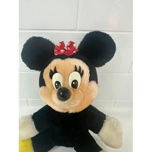Vintage Disney Minnie Mouse Plush Stuffed Animal Red Polka Dot Bow 8 Inch image 2