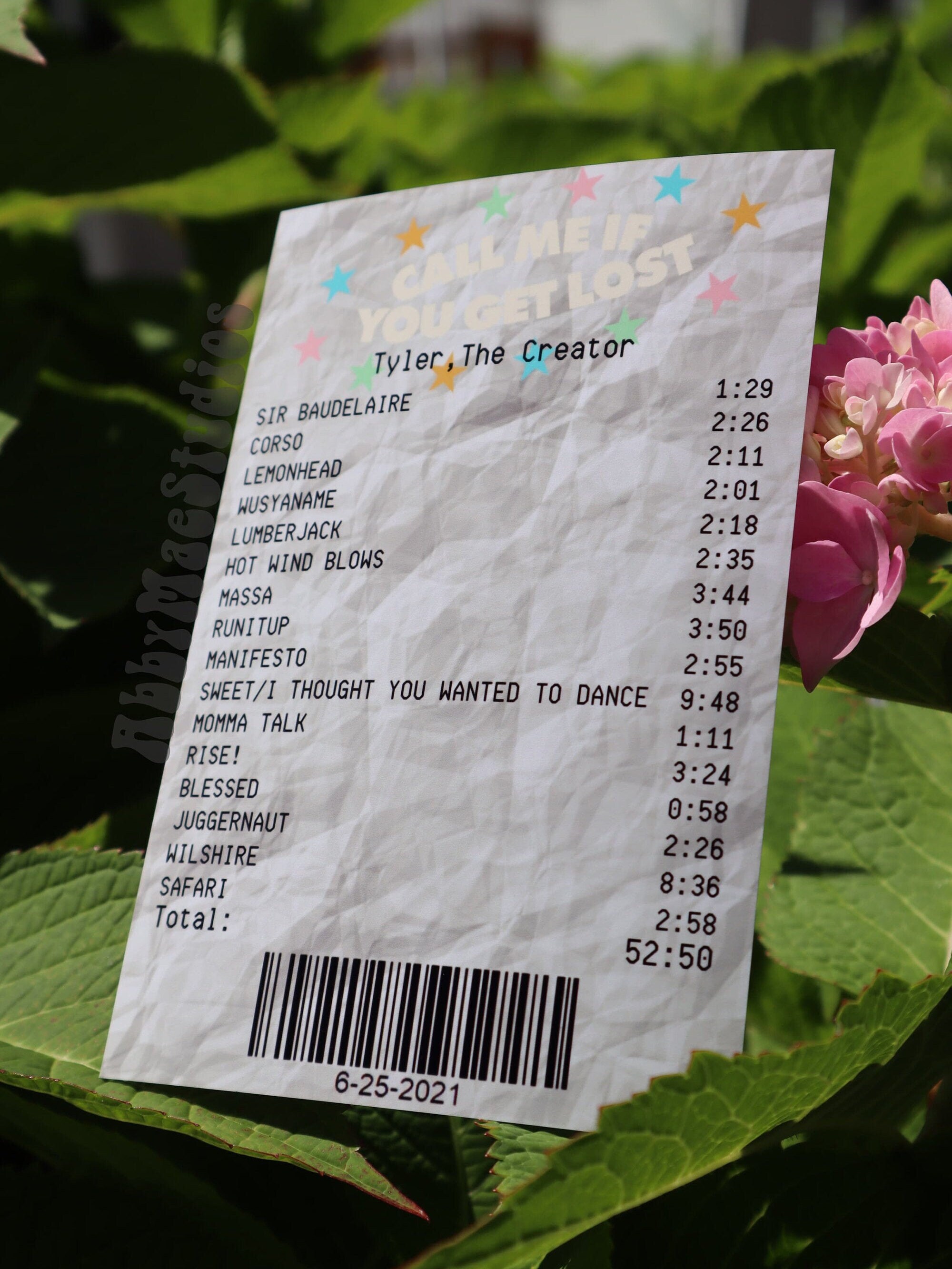 Call Me If You Get Lost Album Receipt Etsy