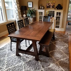 Farmhouse Table, Solid Wood, Farmhouse Dining Table, Farmhouse Kitchen Table, Harvest Table