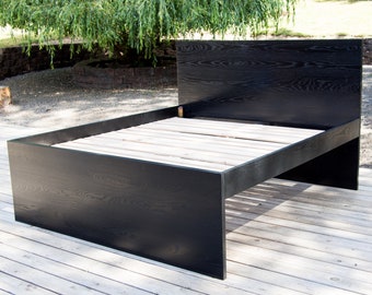 Modern Ebony Oak Bed Frame