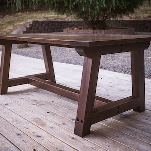 Farmhouse Table, Solid Wood, Farmhouse Dining Table, Farmhouse Kitchen Table, Harvest Table image 2