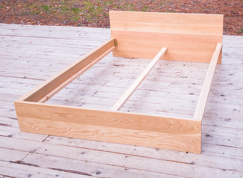 Modern White Oak Bed Frame image 3