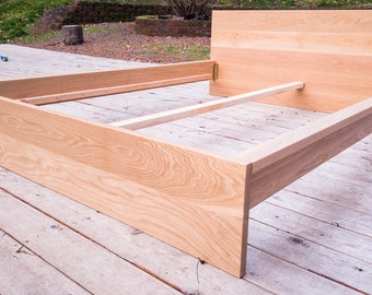 Modern White Oak Bed Frame