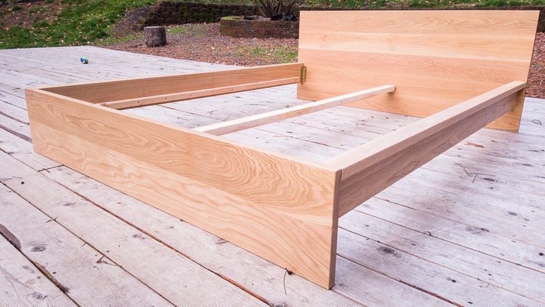 Modern White Oak Bed Frame image 1