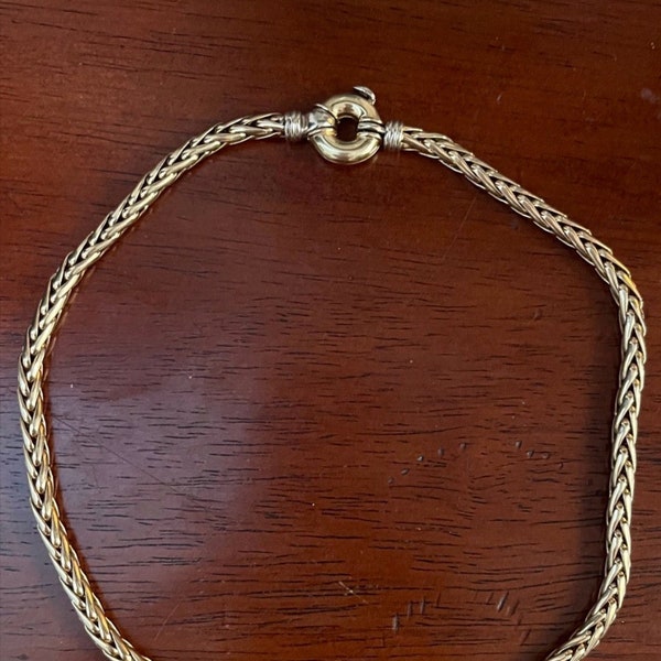 14k Italian Gold Large Spiga/Wheat Necklace