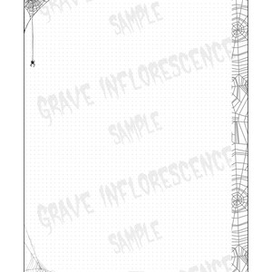 hp classic printable goth spiderweb dot grid note paper etsy