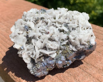 1.4lb BARYTE with GALENA Specimen - Raw Crystal Cluster - Natural Mineral - Healing Crystal - Meditation Stone - Collectible - 660g