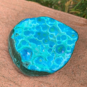 CHRYSOCOLLA With MALACHITE Crystal 2.6&quot; - Polished Natural Stone - 165g