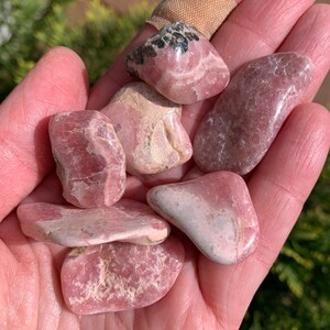 Set of RHODOCHROSITE Tumbled Stones - Natural Crystals - Healing Crystals - Meditation Stones - Crystal Grid Stones - 79g