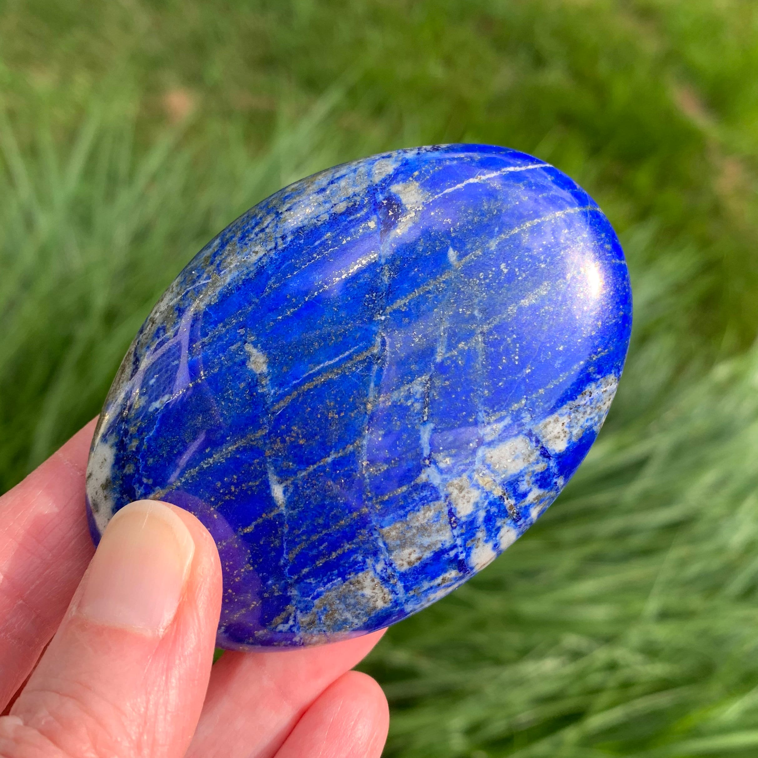 Pocket Palm Stone Size 17*23MM 2Pc Lot Lapis Lazuli