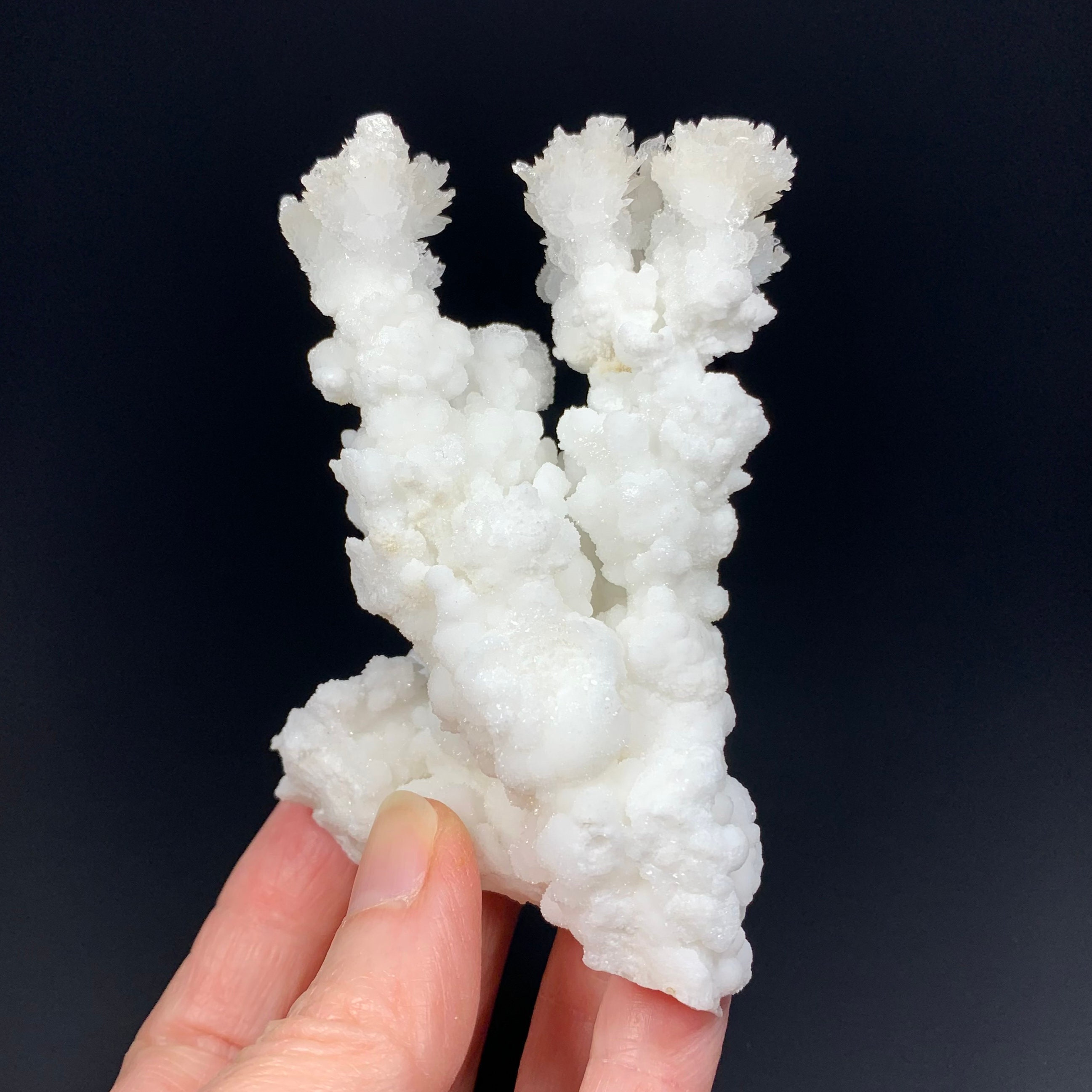 White ARAGONITE Crystal Cluster - Raw Cave Calcite - Natural